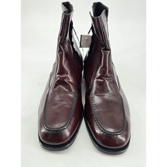 Florsheim Essex Moc Toe Zipper Boot Black Cherry Leather Sz 11.5 D NEW main image 8
